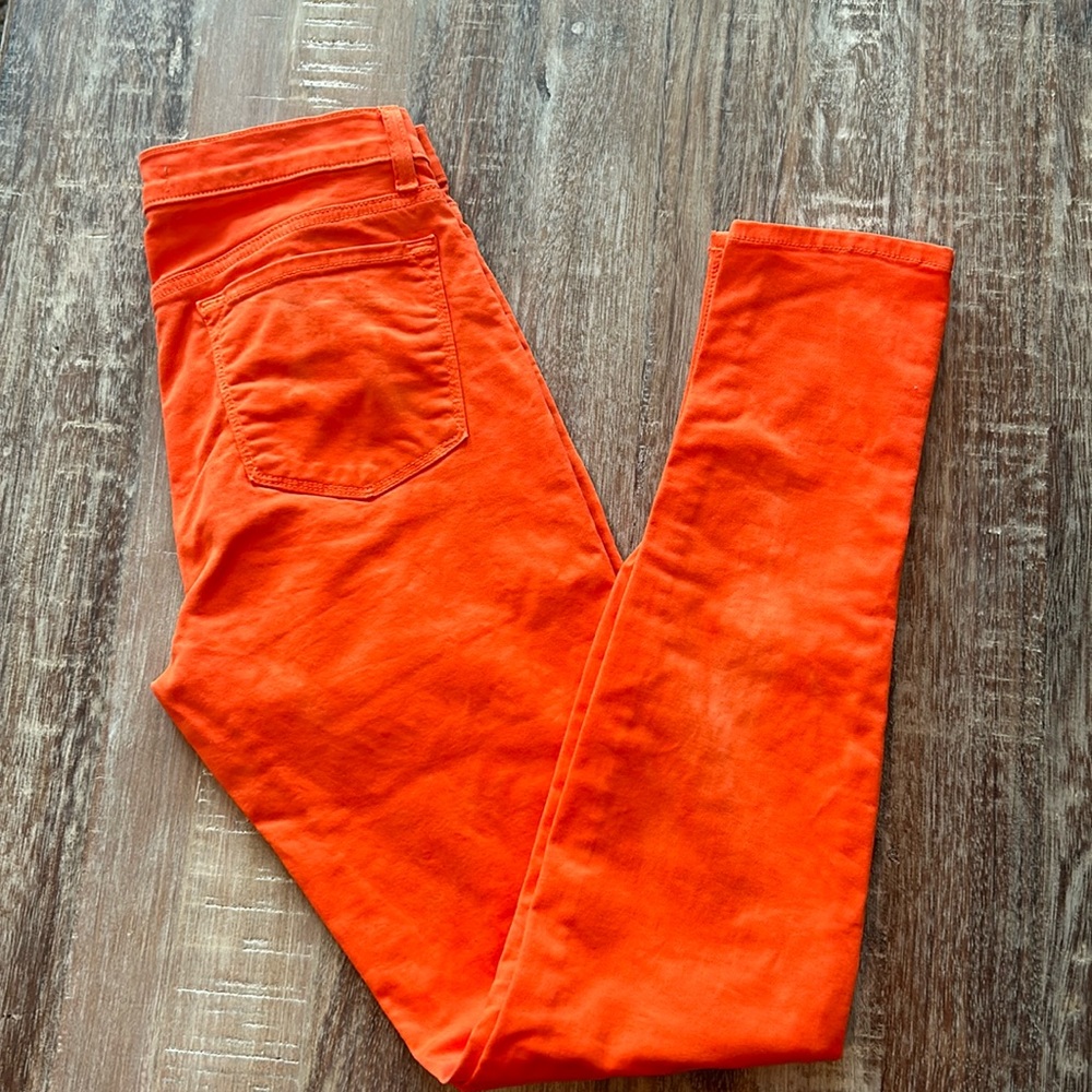 J BRAND ORANGE SKINNY JEANS